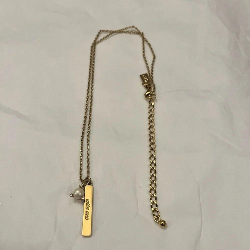 Kate Spade New York Gold-Tone Born To Be Wise One Cream Pendant Necklace